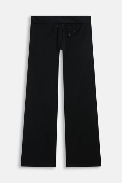 Black Belted Flare Trousers