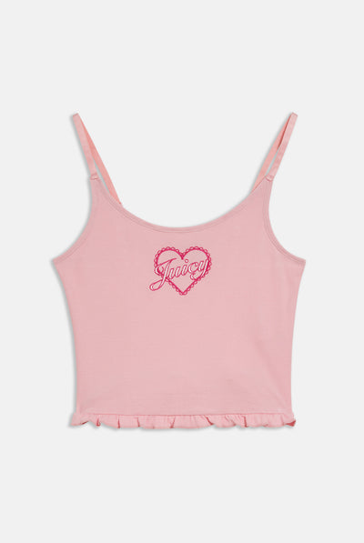 CANDY PINK HEART FRILLED SLEEP VEST