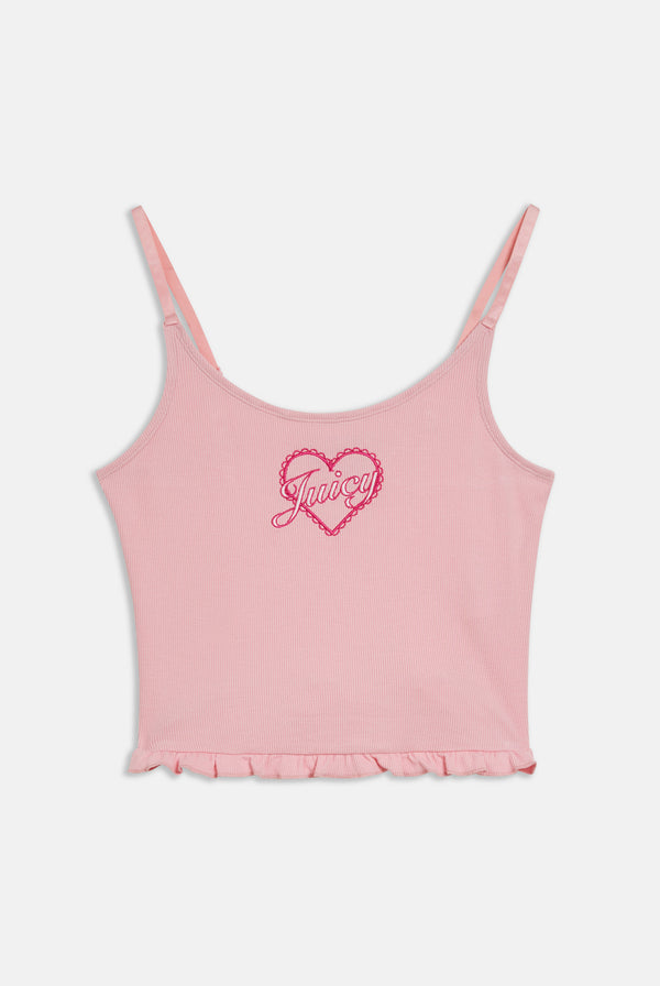 CANDY PINK HEART FRILLED SLEEP VEST