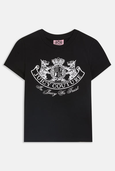 BLACK JERSEY FITTED DOG CREST HERITAGE T-SHIRT