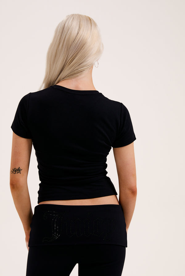 BLACK DIAMANTE LOGO FITTED TEE
