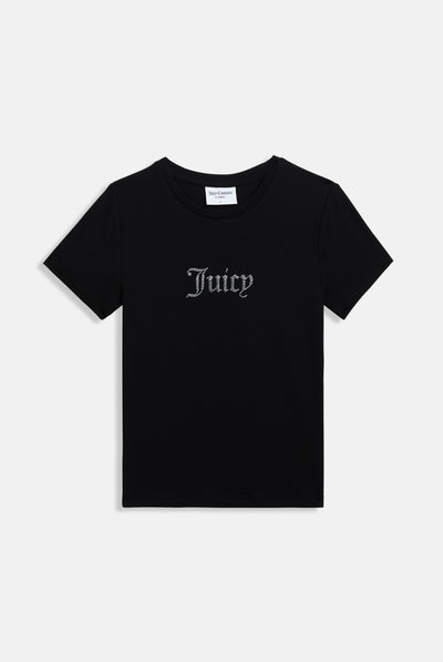 BLACK DIAMANTE LOGO FITTED TEE