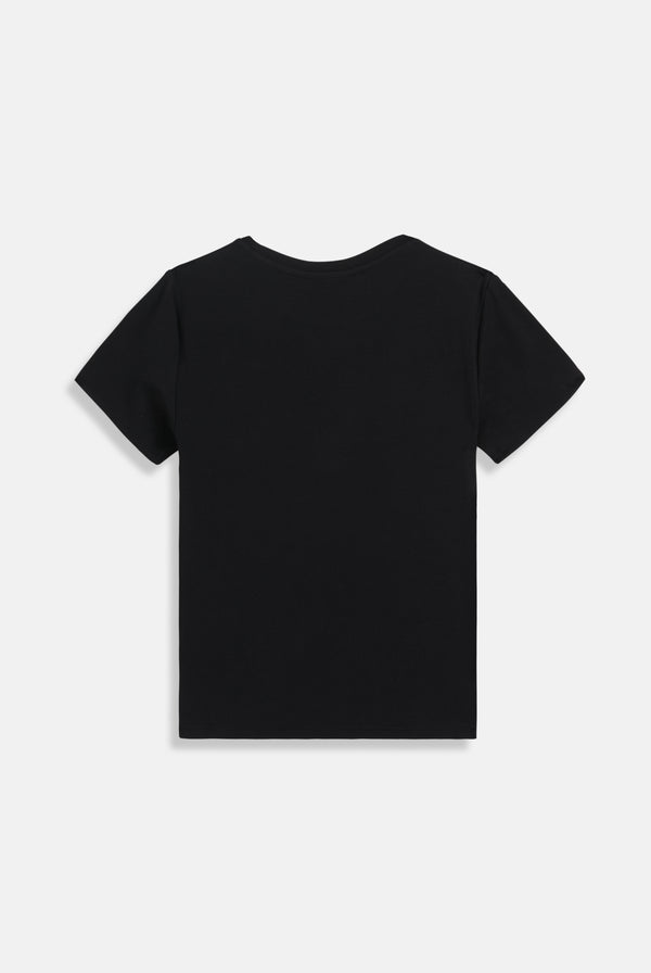BLACK DIAMANTE LOGO FITTED TEE