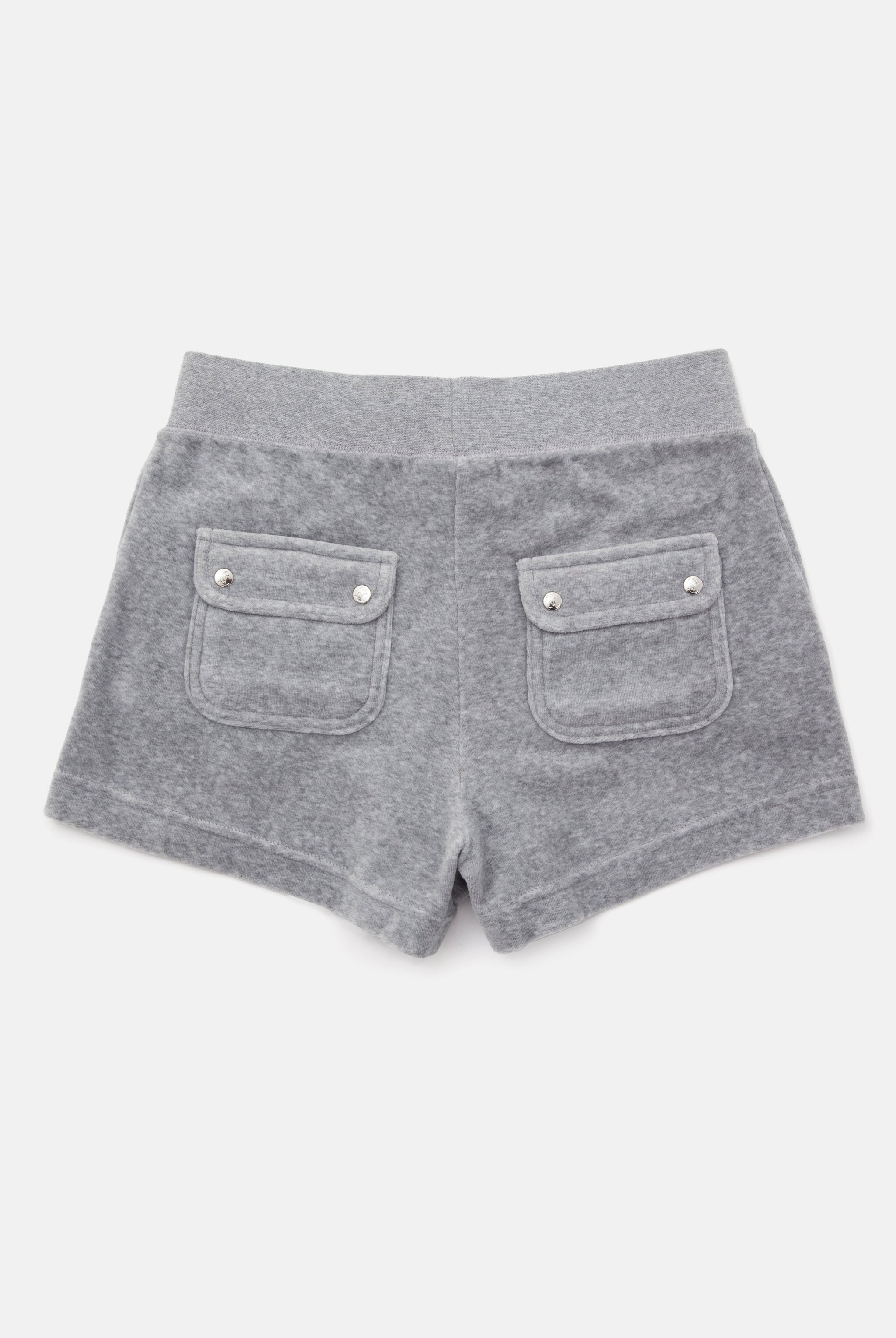 SILVER MARL COTTON VELOUR TRACK SHORT WITH BACK POCKET Juicy Couture UK