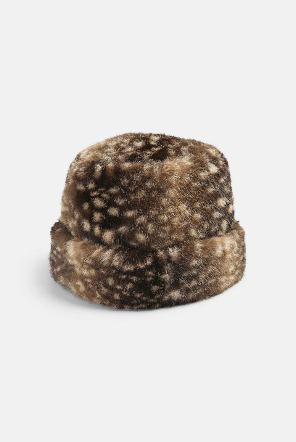Displays the Bambi Print 'Juicy' branded Faux Fur Hat