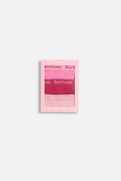 Displays the packaging for the 'Juicy' branded Multi 3 Pack Cotton Briefs