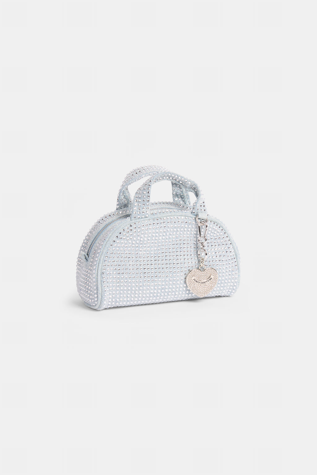 WASHED BLUE DENIM & DIAMANTÉ BOWLING HANDBAG