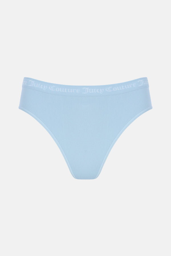 BLUE FLAT KNIT SEAMLESS MID-RISE BRIEF MULTIPACK X3