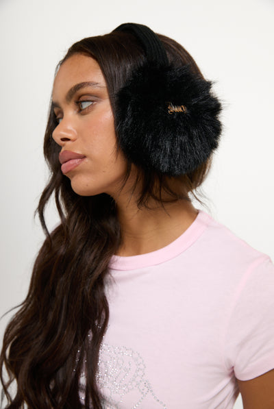 Black Faux Fur Ear Muffs