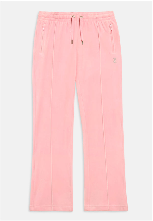 'CANCER' JUICY PINK VELOUR DIAMANTÉ TRACKSUIT BOTTOM