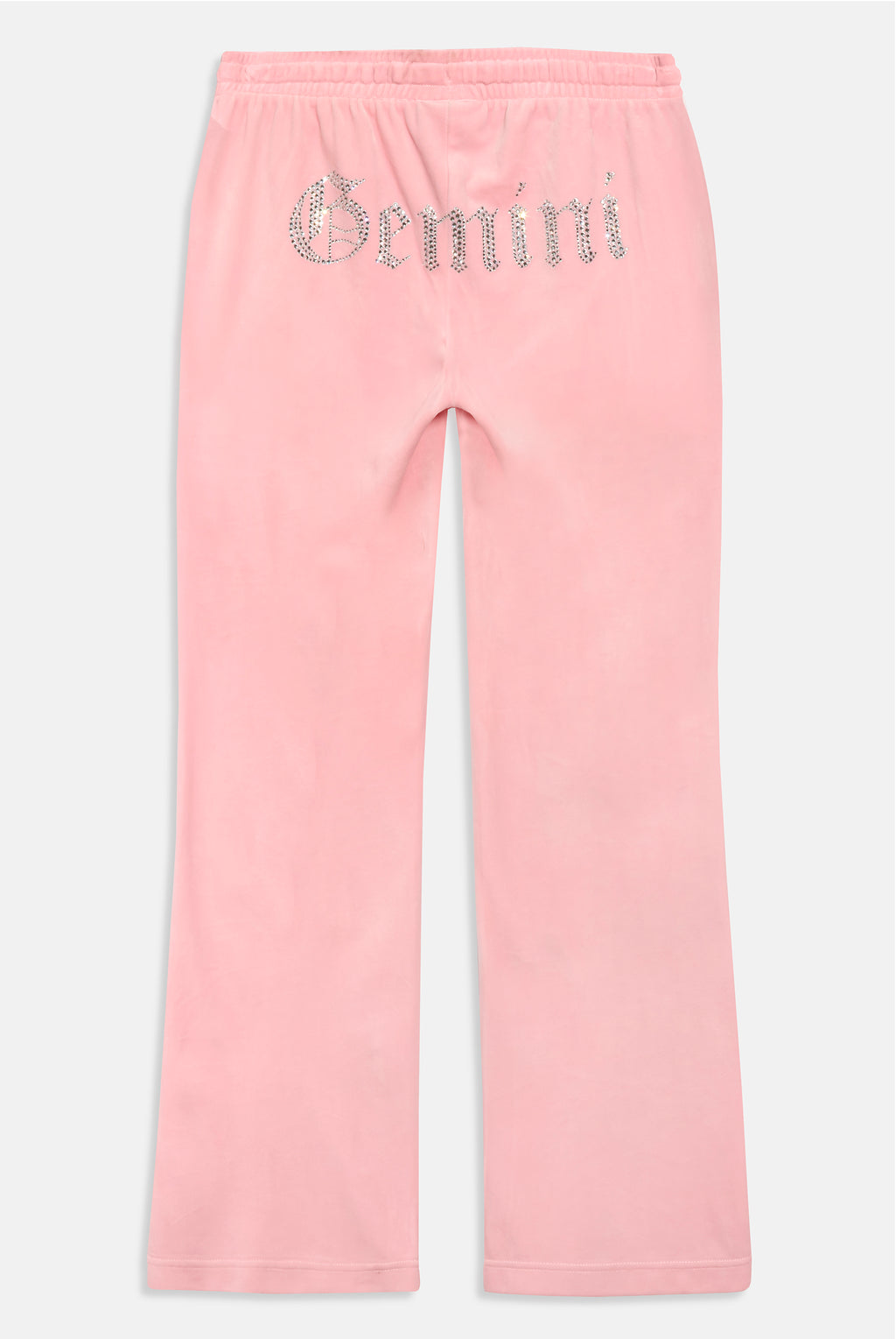 GEMINI' CANDY PINK VELOUR DIAMANTÉ TRACKSUIT BOTTOM