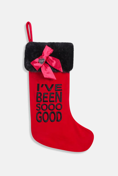 RED 'I'VE BEEN SO GOOD' STOCKING