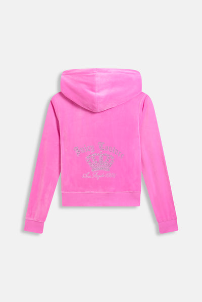 SUPER PINK GOTHIC CROWN CLASSIC VELOUR HOODIE