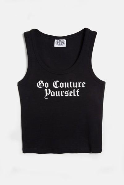 THE ICONS | BLACK 'GO COUTURE YOURSELF' VEST