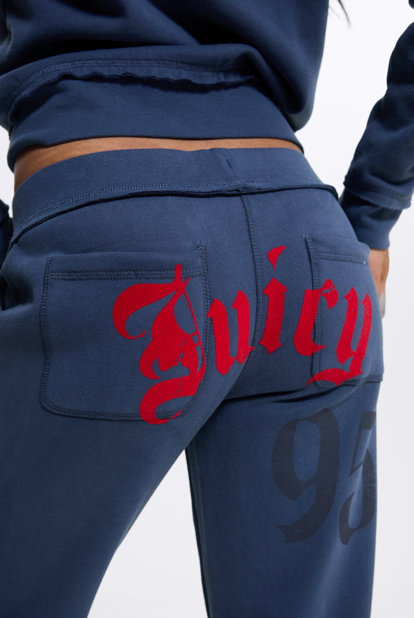 Mood Indigo Relaxed Fit Flare Fleece Trackpant