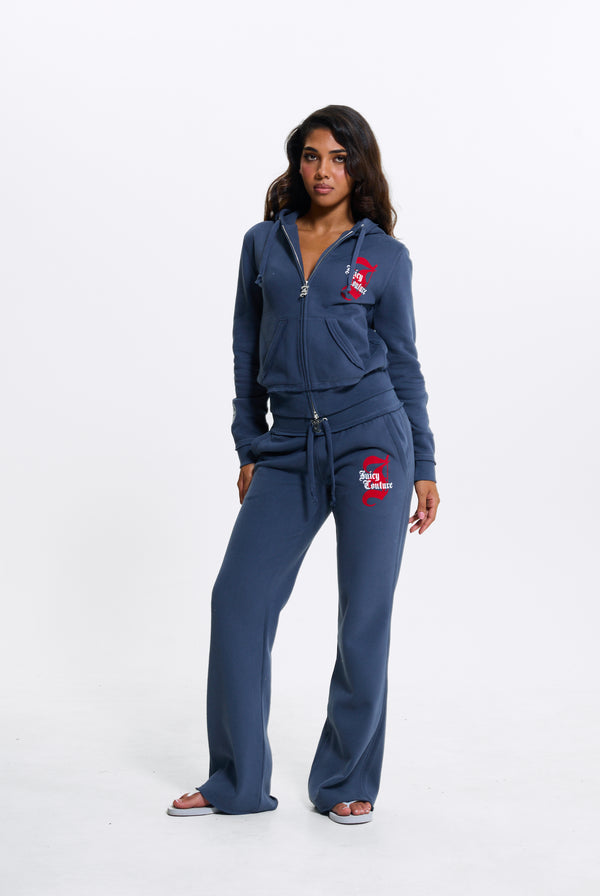 Mood Indigo Relaxed Fit Flare Fleece Trackpant