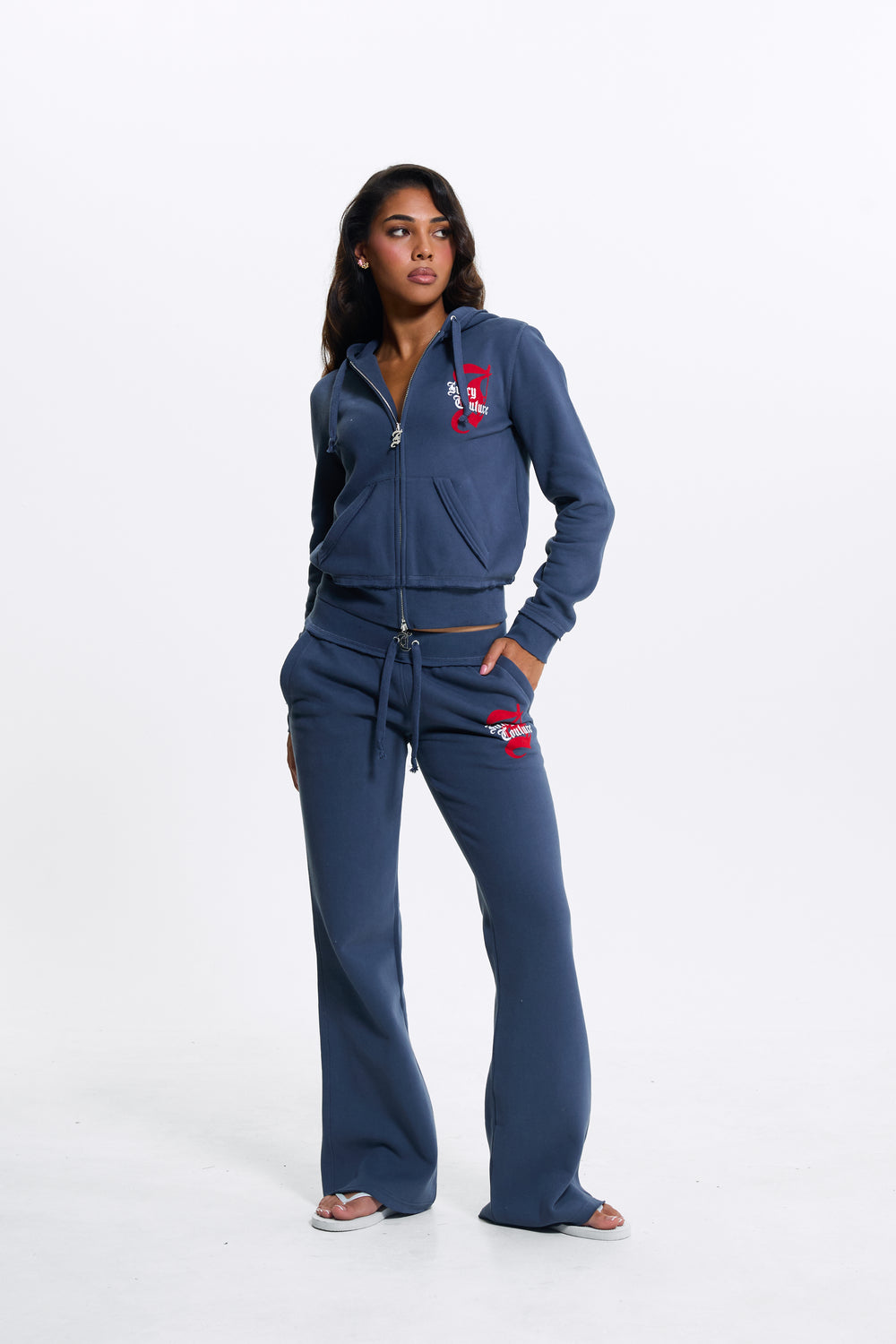 Mood Indigo Relaxed Fit Flare Fleece Trackpant