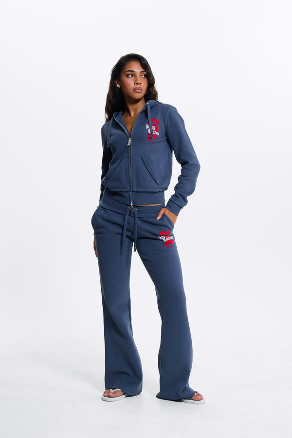 Mood Indigo Relaxed Fit Flare Fleece Trackpant