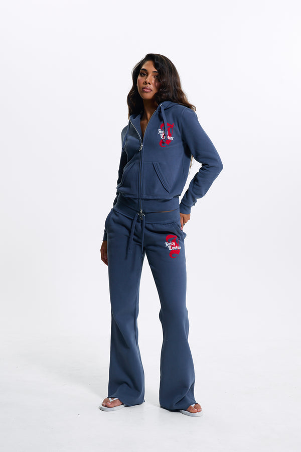 Mood Indigo Relaxed Fit Flare Fleece Trackpant
