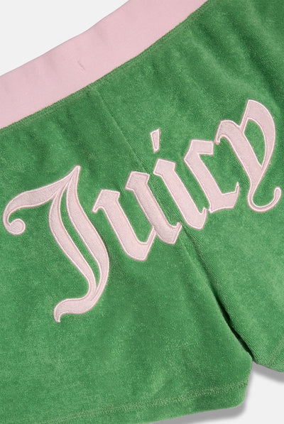 PEPPERMINT APPLIQUE TERRY BOOTY SHORTS