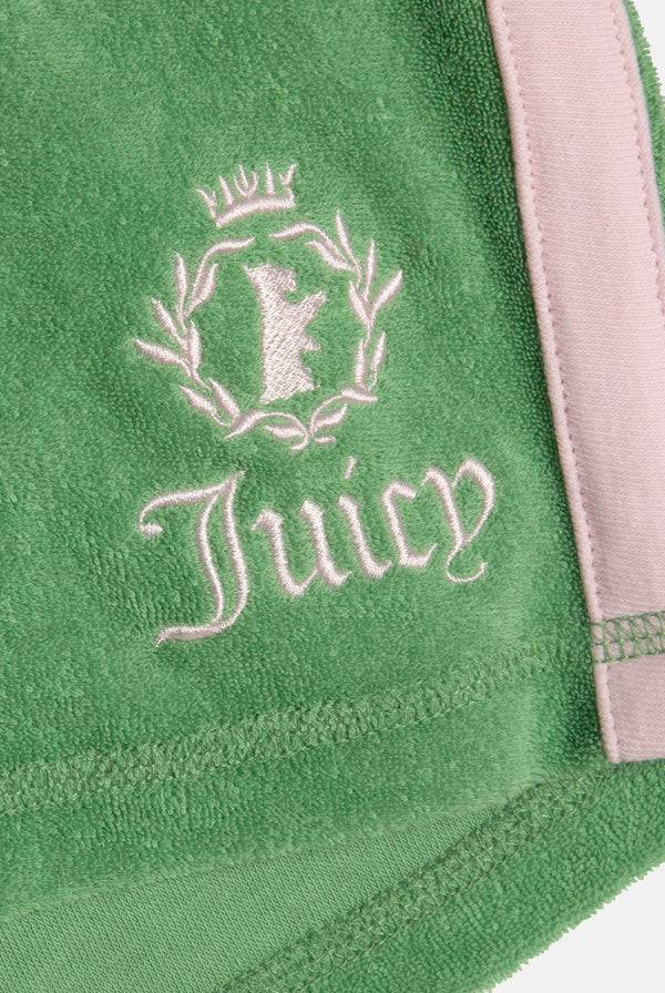 PEPPERMINT APPLIQUE TERRY BOOTY SHORTS