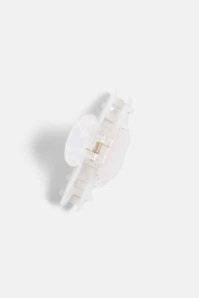 WHITE LARGE DIAMANTE CLAW HAIR CLIP