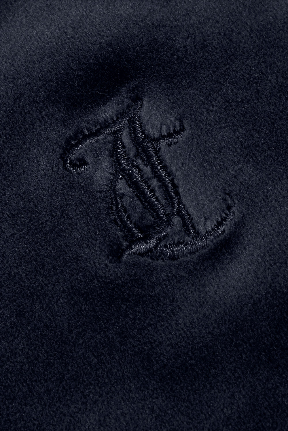 Displays the Night Sky 'Juicy' branded classic velour oversized hoodie featuring the juicy couture branding 