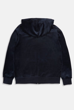 Displays the Night Sky 'Juicy' branded classic velour oversized hoodie 