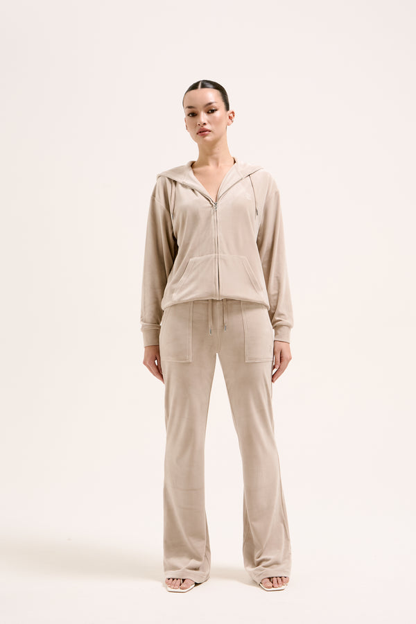 STRING LOW RISE FLARE POCKET CLASSIC VELOUR TRACK PANT