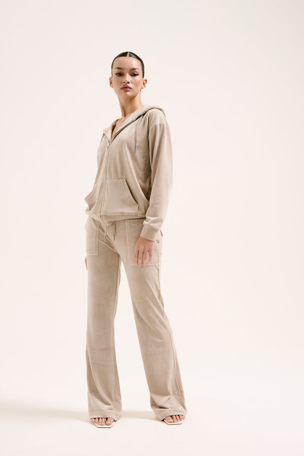 STRING LOW RISE FLARE POCKET CLASSIC VELOUR TRACK PANT