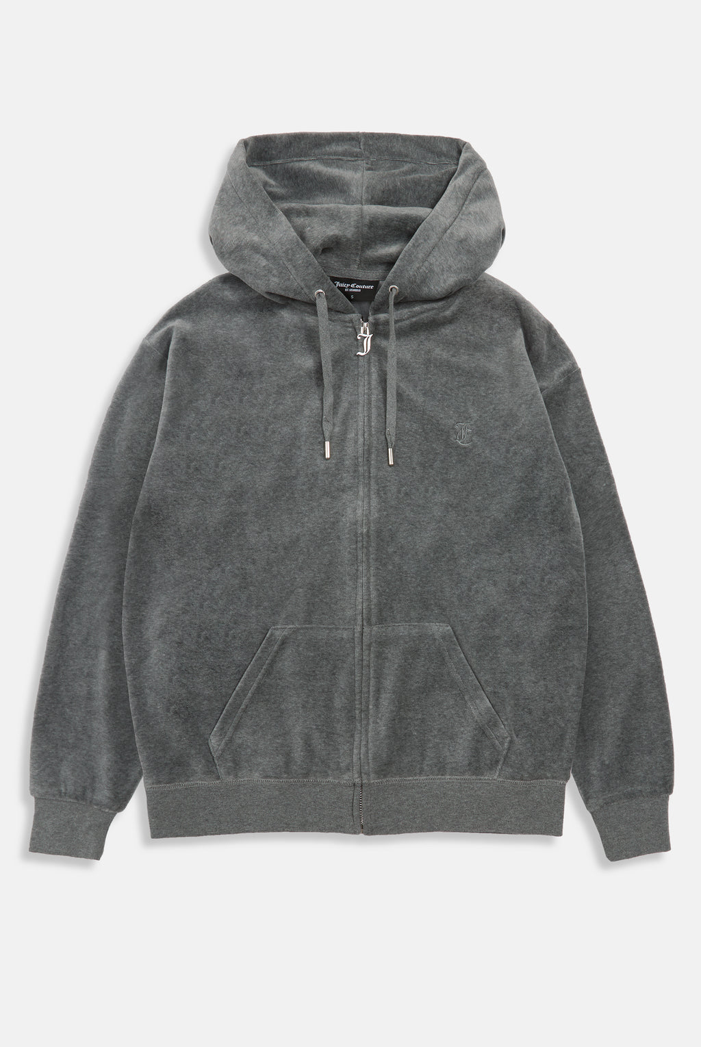 CHARCOAL MARL COTTON VELOUR OVERSIZED HOODIE