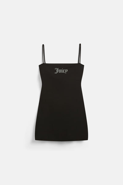 BLACK MODAL JERSEY DIAMANTE MINI DRESS