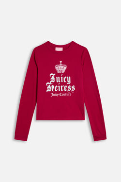 Displays the Persian Red 'Juicy' branded Heiress Pyjama Set