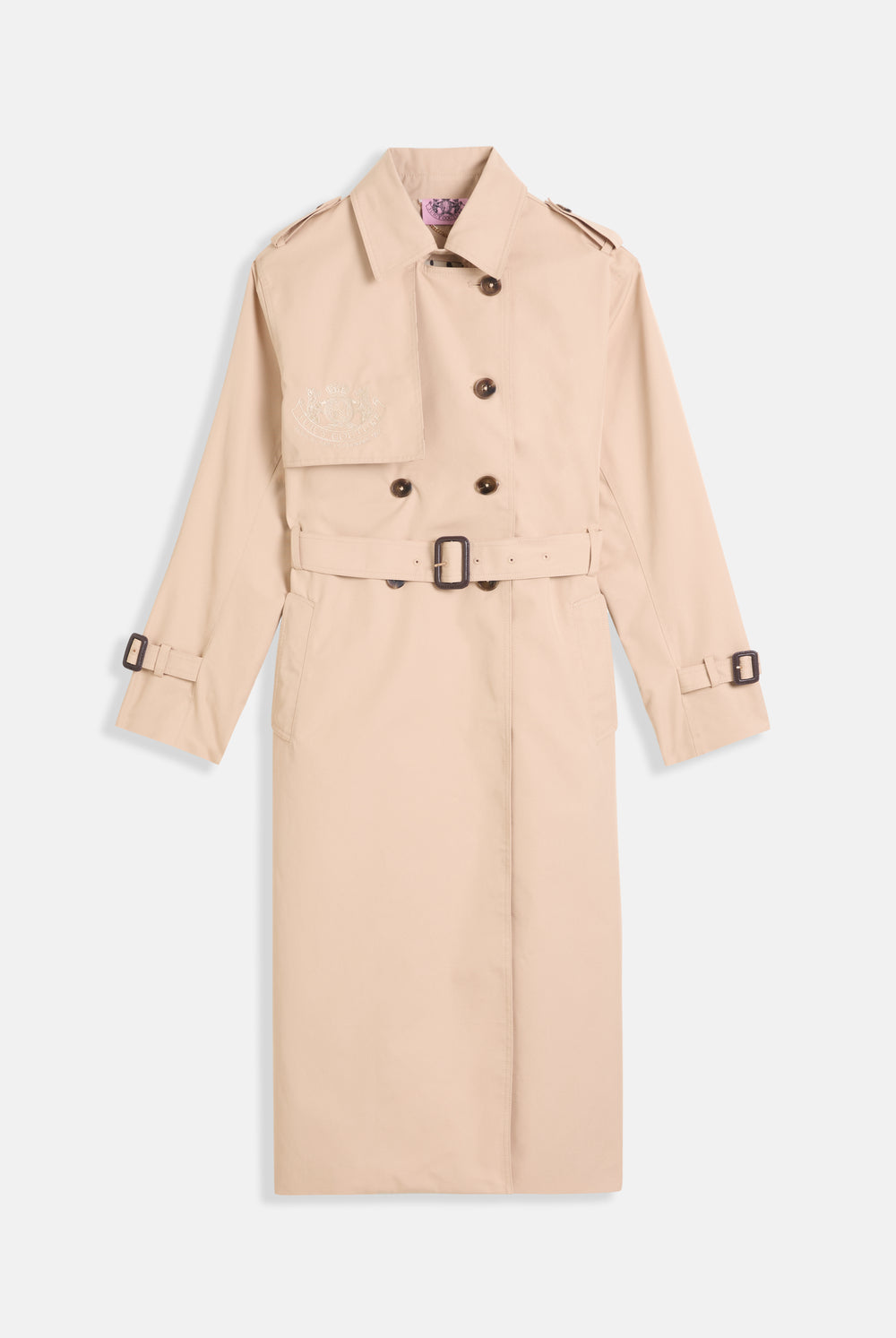 CAMEL COTTON TWILL TRENCH COAT