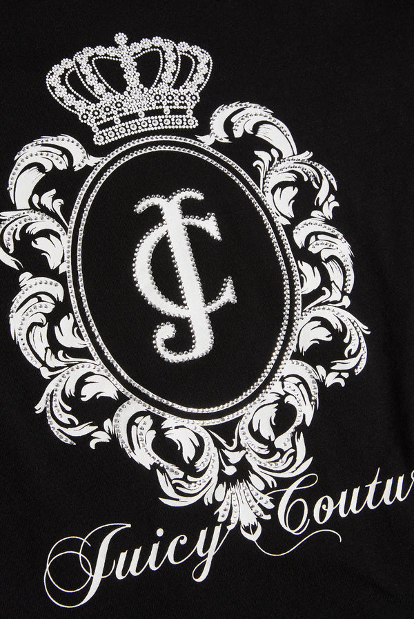 BLACK JERSEY FITTED HERITAGE CREST T-SHIRT – Juicy Couture UK