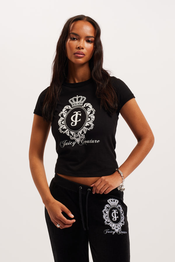 BLACK JERSEY FITTED HERITAGE CREST T-SHIRT