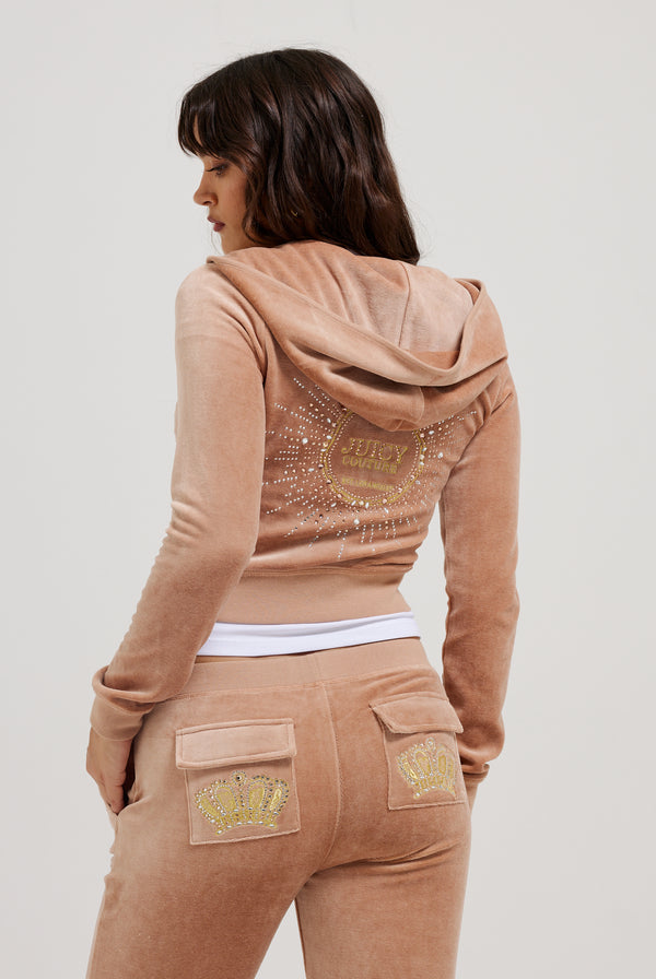 CAFE AU LAIT CROWN BAMBOO VELOUR HERITAGE HOODIE