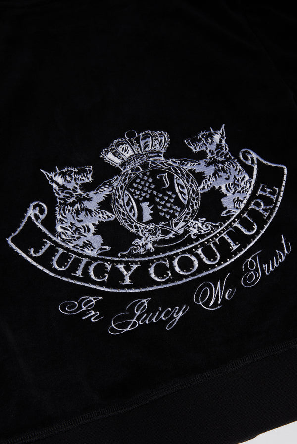 BLACK DOG CREST BAMBOO VELOUR HERITAGE HOODIE – Juicy Couture UK