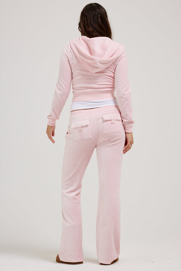 JUICY PINK ULTRA LOW RISE BAMBOO VELOUR HERITAGE POCKETED BOTTOMS