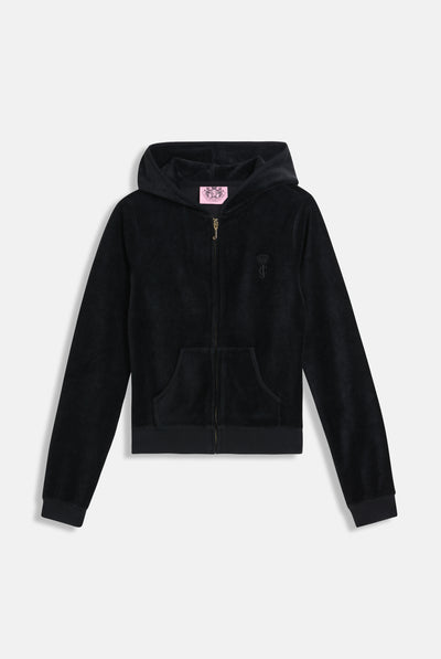 BLACK  & GOLD BAMBOO VELOUR HERITAGE HOODIE