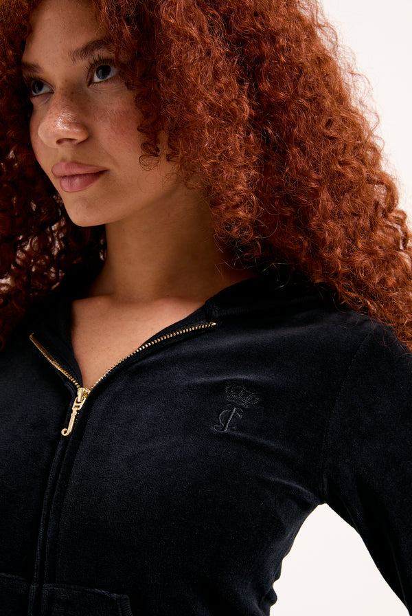 BLACK  & GOLD BAMBOO VELOUR HERITAGE HOODIE