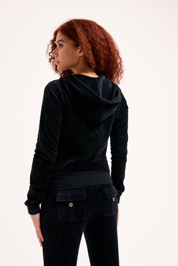BLACK  & GOLD BAMBOO VELOUR HERITAGE HOODIE