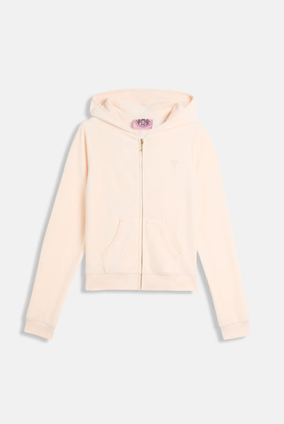 PINK CHAMPAGNE  & GOLD BAMBOO VELOUR HERITAGE HOODIE