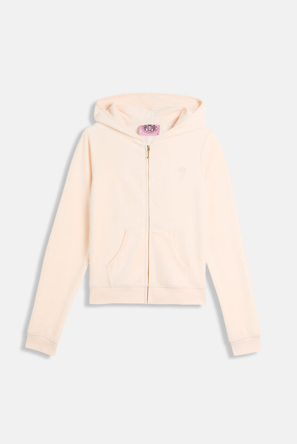 PINK CHAMPAGNE  & GOLD BAMBOO VELOUR HERITAGE HOODIE