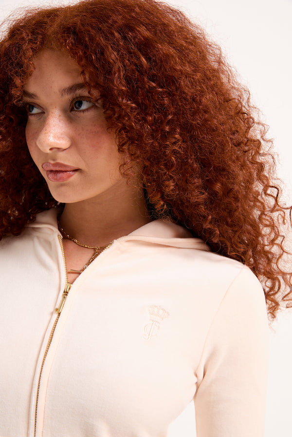 PINK CHAMPAGNE  & GOLD BAMBOO VELOUR HERITAGE HOODIE
