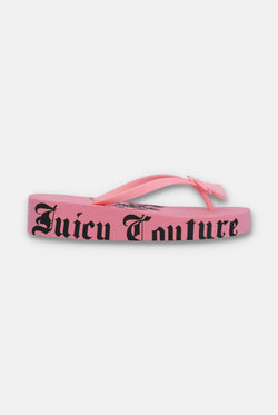 Displays the Pink 'Juicy' branded heritage wedge slider