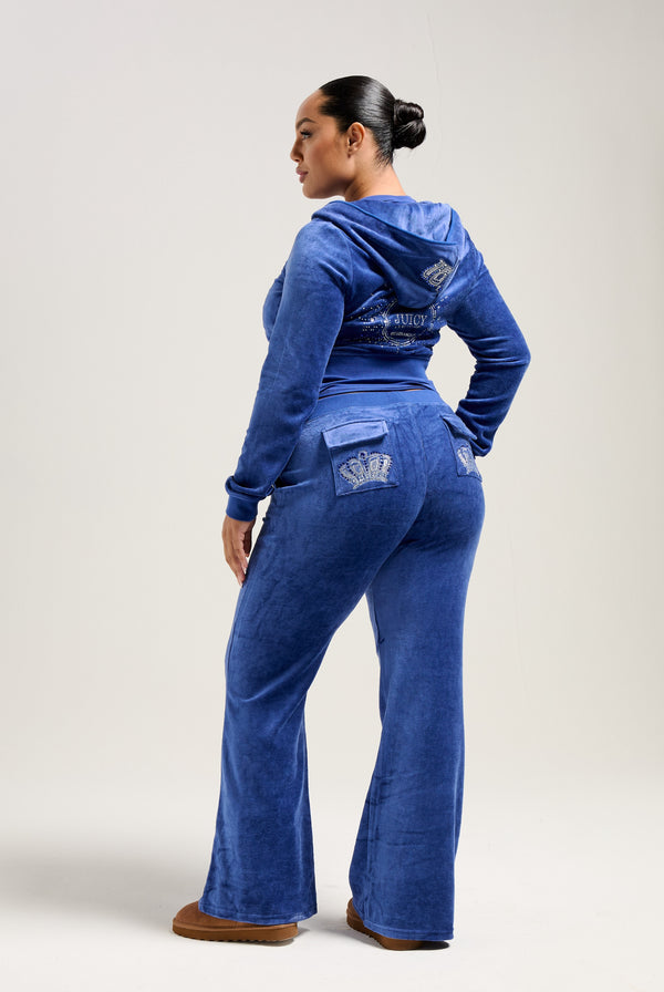 BLUE DEPTHS ULTRA LOW RISE CROWN BAMBOO VELOUR HERITAGE BOTTOMS