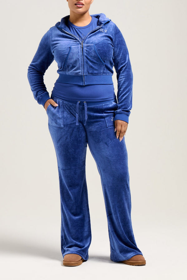 BLUE DEPTHS ULTRA LOW RISE CROWN BAMBOO VELOUR HERITAGE BOTTOMS