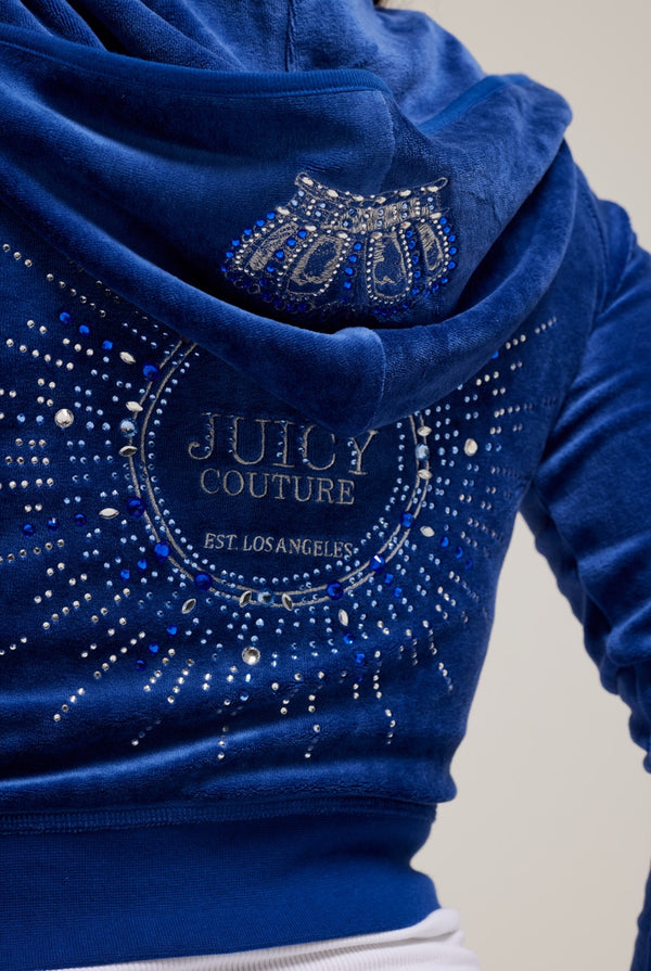 BLUE DEPTHS CROWN BAMBOO VELOUR HERITAGE HOODIE