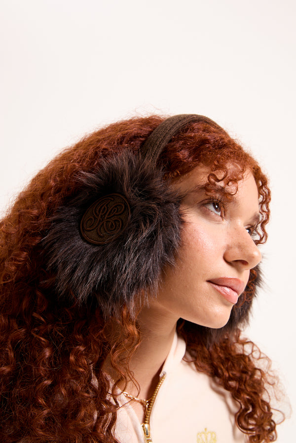 BROWN FAUX FUR EARMUFFS